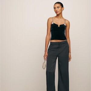 Reformation Desiree velvet top